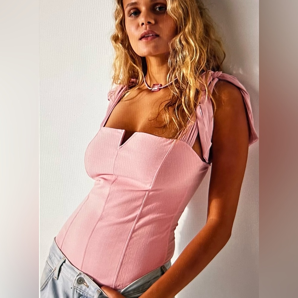 Free People Lola Bodysuit Women’s Pink NWT